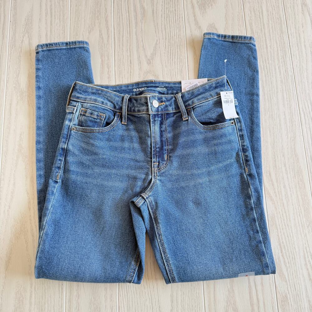 Old Navy Rockstar Super Skinny Jeans Women’s 4 Mid Rise Kamila NWT - Picture 3 of 7